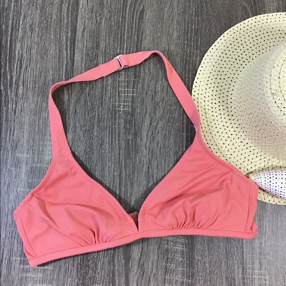 Tommy Bahama Solid Coral Bikini Halter Top Size 14
